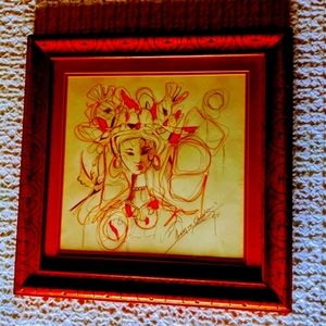 Cuban 🎨🎭🎨 artist lesver de Quirós ... original watercolor in paper 1994